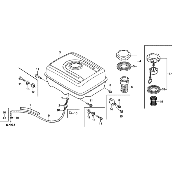 Fuel Tank Assembly for Honda GX240U1 Engines