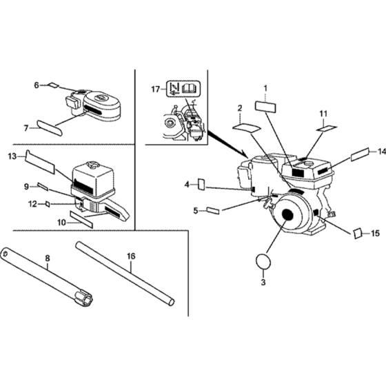 Label/Tool Assembly for Honda GX240UT1 Engines