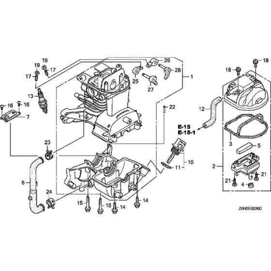 Crankcase Set Assembly for Honda GX25 (GCABM) Engines