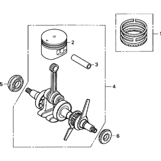 Crankshaft/Piston Assembly for Honda GX25N (GCADK) Engines