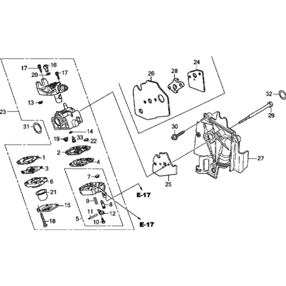 Carburettor Assembly for Honda GX25N (GCADK) Engines