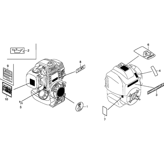 Label Assembly for Honda GX25NT (GCART) Engines