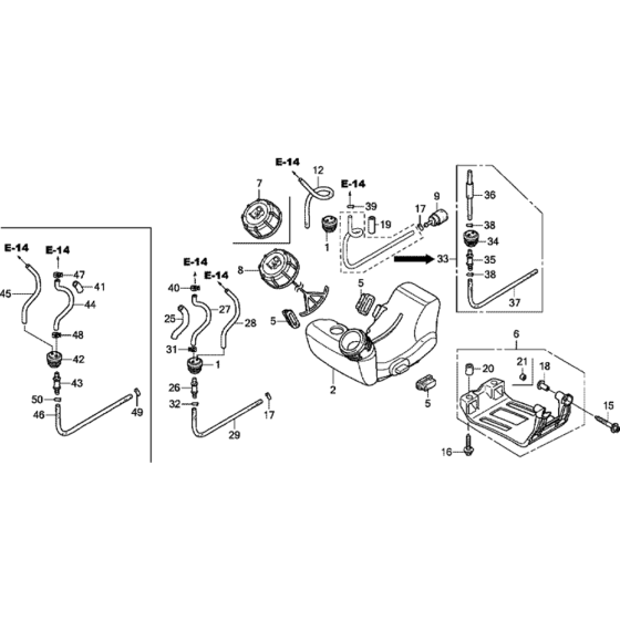 Fuel Tank Assembly for Honda GX25NT (GCART) Engines