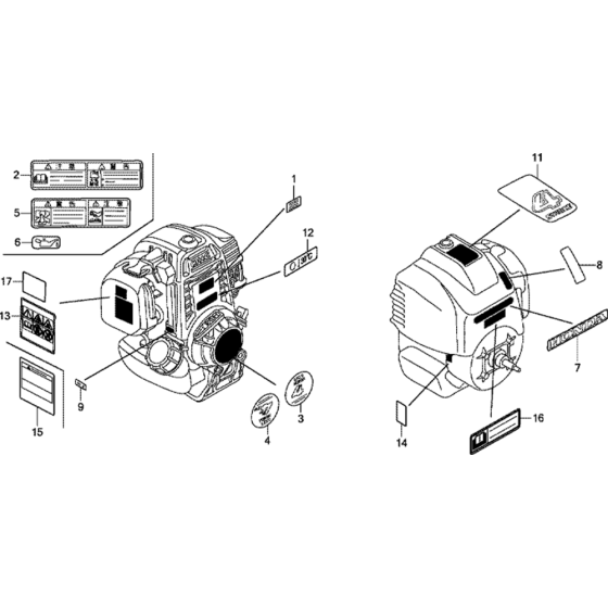 Label Assembly for Honda GX25T (GCALT) Engines