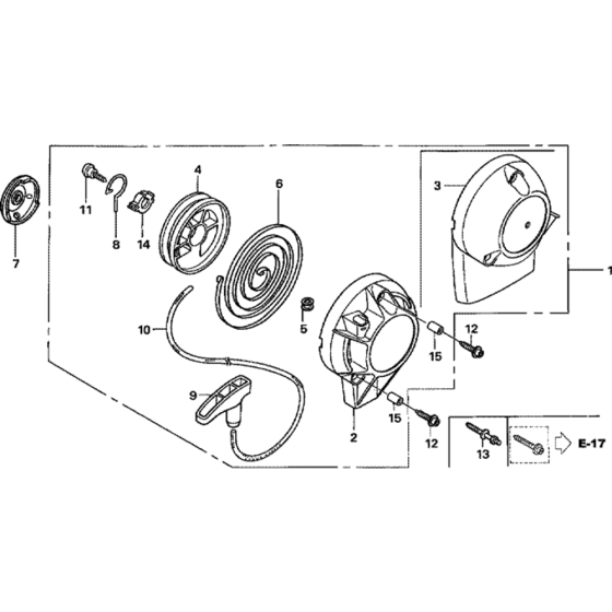 Recoil Starter Assembly for Honda GX25T (GCANT) Engines