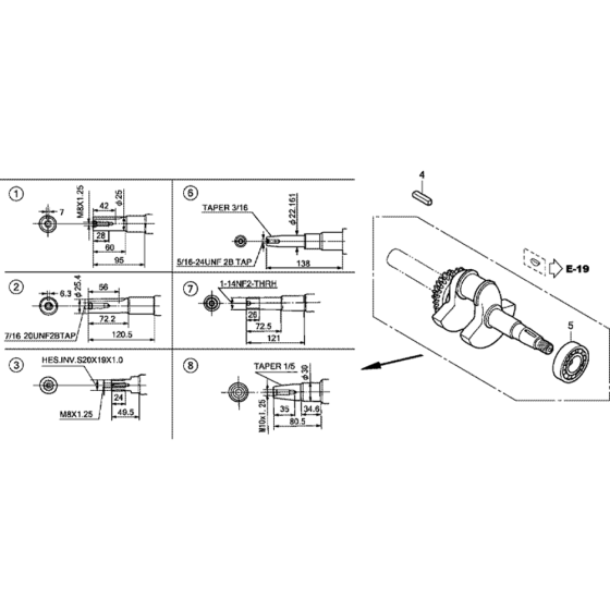 Crankshaft Assembly for Honda GX270H (GCADH) Engines