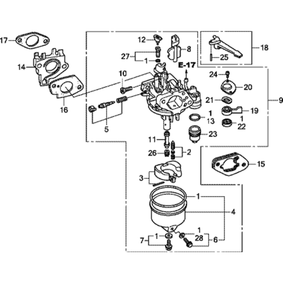 Carburettor Assembly for Honda GX270H (GCADH) Engines