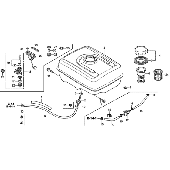 Fuel Tank Assembly for Honda GX270H (GCADH) Engines