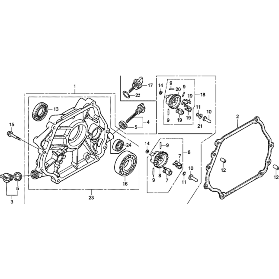 Crankcase Cover Assembly for Honda GX270T (GCADT) Engines