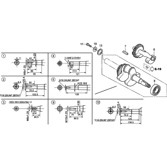 Crankshaft Assembly for Honda GX270T (GCADT) Engines