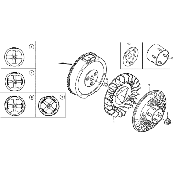 Flywheel Assembly for Honda GX270T (GCADT) Engines