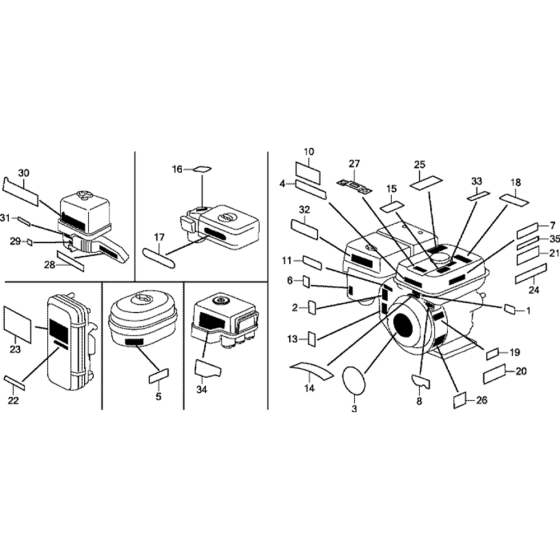 Label Assembly for Honda GX270T2 (GCBHT) Engines