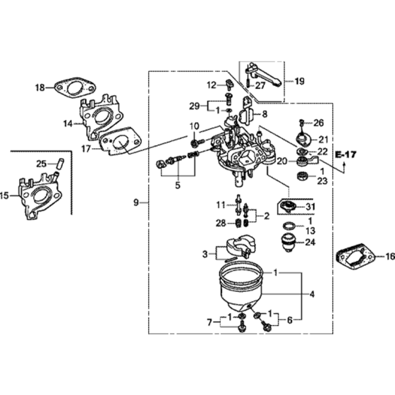 Carburettor Assembly for Honda GX270U (GCALK) Engines