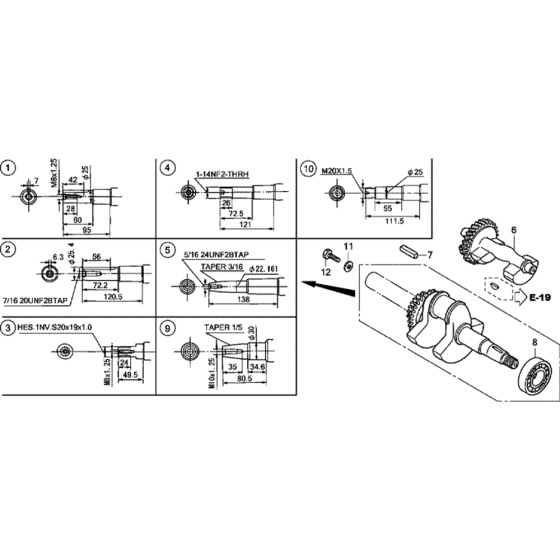 Crankshaft Assembly for Honda GX270UT  (GCAJT) Engines