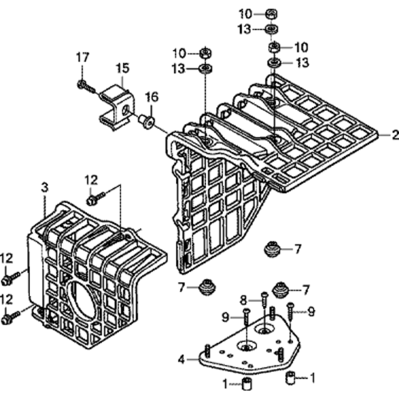 Muffler Cover Assembly for Honda GX270UT  (GCAJT) Engines