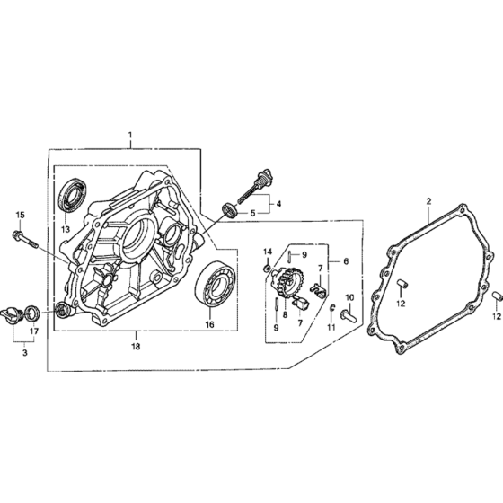 Crankcase Cover Assembly for Honda GX270UT2  (GCBGT) Engines