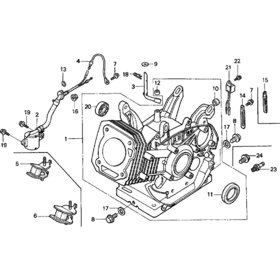 Cylinder Barrel Assembly for Honda GX340K1 (GDAE) Engines from S/N 2249751