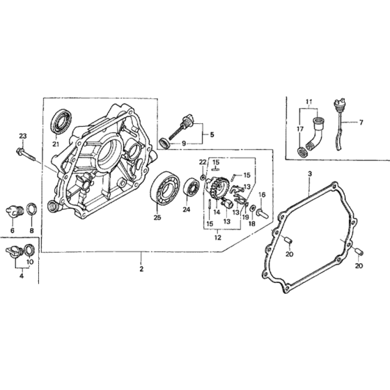 Crankcase Case Assembly for Honda GX340K1 (GDAE) Engines up to S/N 3460754