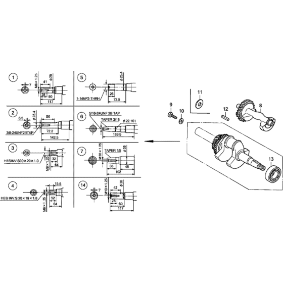 Crankshaft Assembly for Honda GX340K1 (GDAE) Engines