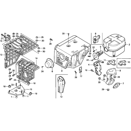 Muffler Assembly for Honda GX340K1 (GDAE) Engines