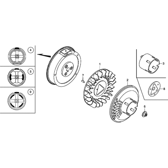 Flywheel Assembly for Honda GX340T1 (GCAWT) Engines