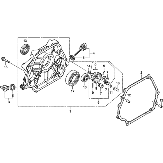 Crankcase Cover Assembly for Honda GX340T2 (GCBFT) Engines