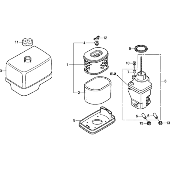 Air Filter Assembly for Honda GX340T2 (GCBFT) Engines