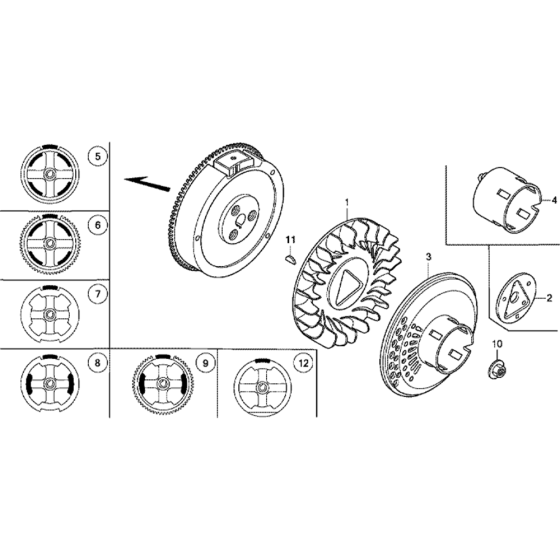 Flywheel Assembly for Honda GX340U1 (GCAMK) Engines