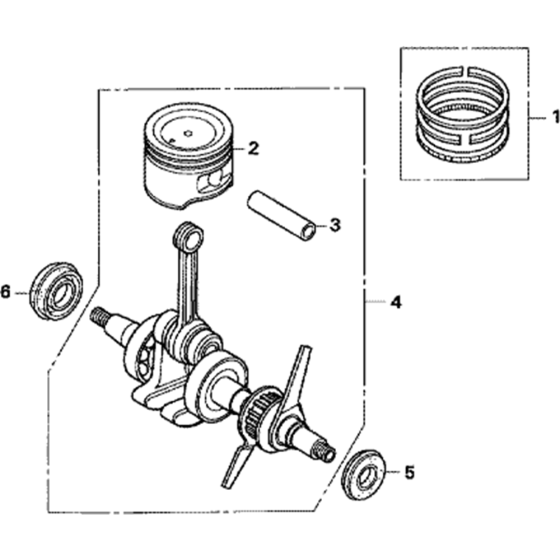 Crankshaft and Piston Assembly for Honda GX35N (GCACM) Engines