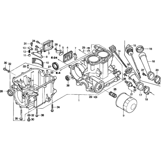 Cylinder Barrel Assembly for Honda GX360K1 (GA01) Engines from S/N 1356704