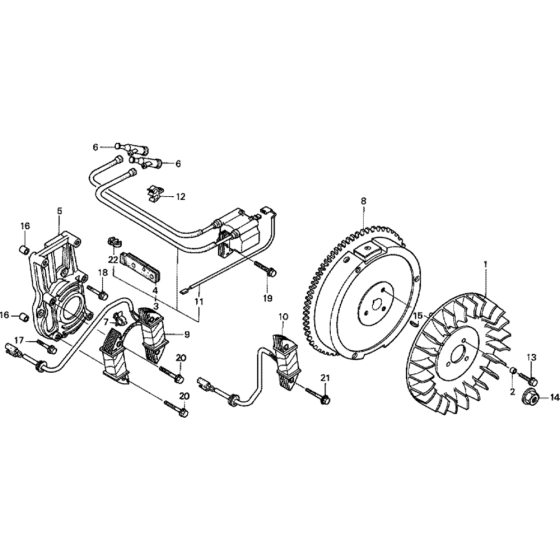 Flywheel and Ignition Coil Assembly for Honda GX360K1 (GA01) Engines