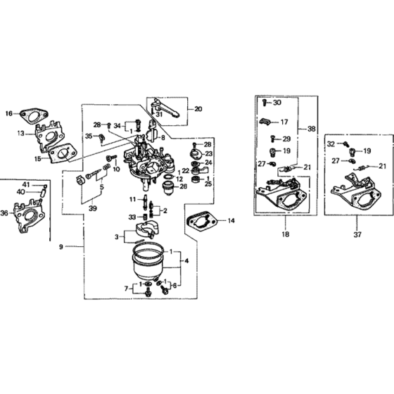 Carburetor Assembly for Honda GX390K1 (GDAF) Engines