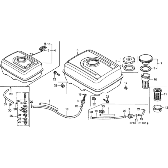 Fuel Tank Assembly for Honda GX390K1 (GDAF) Engines