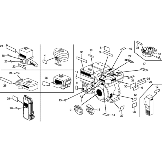 Label for Honda GX390T1 (GCAET) Engines