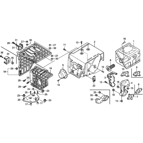 Muffler Assembly for Honda GX390T1 (GCAET) Engines