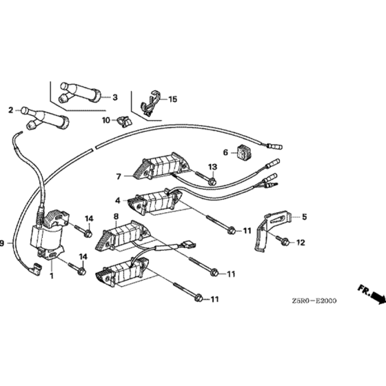 Ignition Coil Assembly for Honda GX390U1 GCANK Engine.