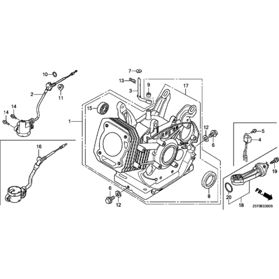 Cylinder Barrel Assembly for Honda GX390UT2 GCBCT Engine.