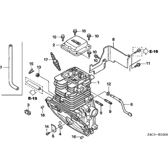 Cylinder Barrel Assembly for Honda GXH50U (GCAFK) Engine