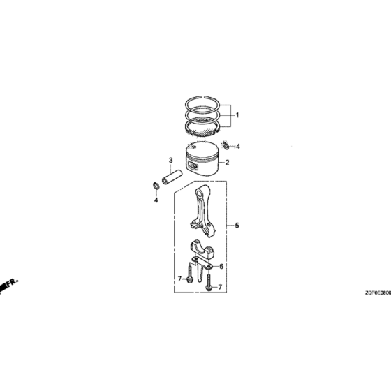 Piston/Connecting Rod Assembly for Honda GXH50UT (GCBYT) Engine