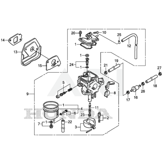 Carburettor Assembly for Honda GXR120RT Engine