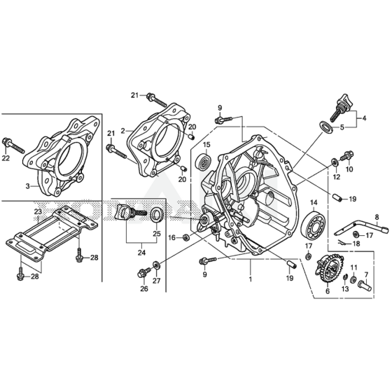 Crankcase Cover for Honda GXR120RT Engine