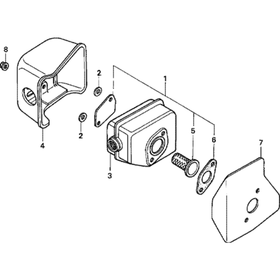 Muffler Assembly for Honda GXV160H2 Engines