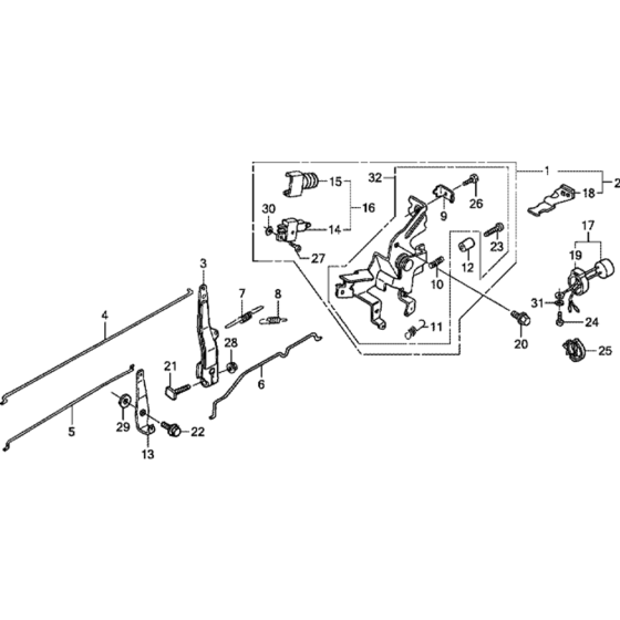 Control -1 Assembly for Honda GXV340RT2 Engines