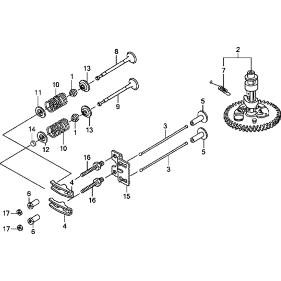 Camshaft Assembly for Honda GXV340RT2 Engines