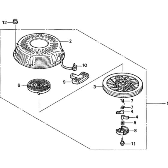 Recoil Starter -1 Assembly for Honda GXV340T2 Engines