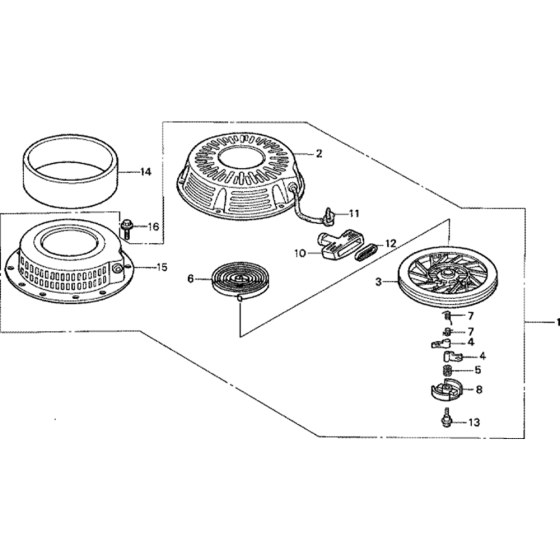 Recoil Starter Assembly for Honda GXV390K1 Engines