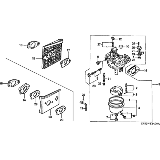 Carburettor Assembly for Honda GXV390K1 Engines