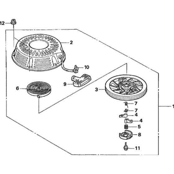 Recoil Starter Assembly for Honda GXV390RT1 Engines