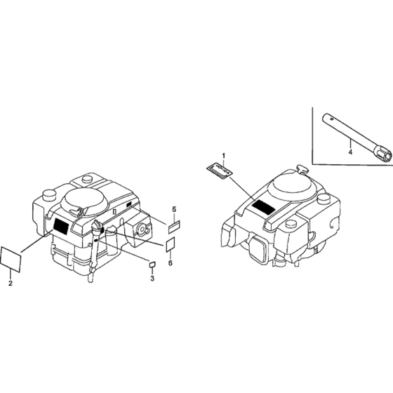 Label Assembly for Honda GXV390RT1 Engines