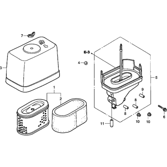 Air Cleaner Assembly for Honda GXV390RT1 Engines